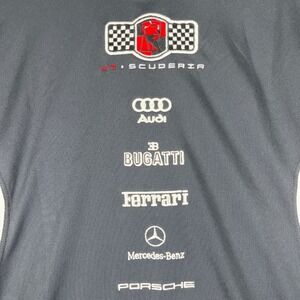 Ferrari Bugatti Mercedes JT Scuderia Racing Polo Shirt Men L Black Audi mechanic